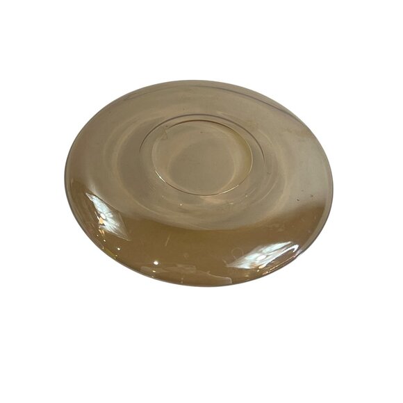 VINTAGE FOSTORIA GLASS ELEGANT PALE AMBER PIONEER PATTERN DEMI SAUCER - Picture 3 of 3